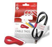 LABEL THE CABLE Cable Tags Serre-câbles inscriptibles 90 mm x 12 mm | Lot de 10 serre-câbles auto-agrippants étanches - Marquage de câbles - Gestion des câbles - Réutilisables