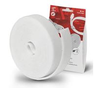 LABEL THE CABLE LTC 1220 Ruban auto-agrippant double face - 3 m x 16 mm, blanc - Rouleau de scratch réutilisable en velours idéal pour la gestion des câbles ou comme lien pour plantes