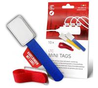 LABEL THE CABLE Porte-Câbles avec Étiquettes, Attache-Câbles en Scratch avec Champs d’Inscription Plastique pour une Gestion des Câbles - LTC MINI TAGS - Lot de 10 - Couleurs Assorties - LTC 2530
