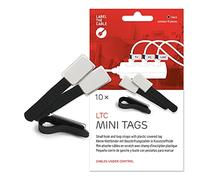 LABEL THE CABLE Porte-Câbles avec Étiquettes - Attache-Câbles en Scratch avec Champs d’Inscription Plastique pour une Gestion des Câbles - LTC MINI TAGS - Lot de 10 - Noir - LTC 2510