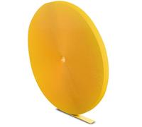 LABEL THE CABLE PRO 1240 Ruban auto-agrippant double face - 25 m x 16 mm, jaune - Rouleau de scratch réutilisable en velours idéal pour la gestion des câbles ou comme lien pour plantes