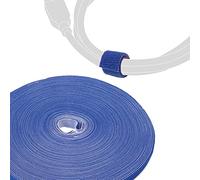 LABEL THE CABLE Ruban auto-agrippant double face, 25 m x 16 mm, bleu | Rouleau velours réutilisable, serre-câbles, gestion des câbles, scratch, bureau, lien pour plantes, rangement