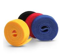 LABEL THE CABLE Serre-Câbles pour une Gestion Parfaite des Câbles - Attache-Câbles Scratch Double-Face - Rouleau Attache-Câbles - Aspect Velours - LTC ROLL STRAP - 4 x 1 m x 16 mm - Couleurs Assorties - LTC 1230