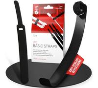 LABEL THE CABLE Serre-Câbles Auto-Agrippants pour Regrouper des Câbles - Attache-Câbles en Scratch pour un Rangement des Câbles - 17 cm - LTC BASIC STRAPS - Lot de 10 - Noir - LTC 1110