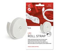 LABEL THE CABLE Serre-Câbles pour une Gestion Parfaite des Câbles - Attache-Câbles Scratch Double-Face - Rouleau Attache-Câbles - Aspect Velours - LTC ROLL STRAP - 3 m x 16 mm - Blanc - LTC 1220