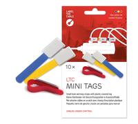 LABEL THE CABLE Porte-Câbles avec Étiquettes, Attache-Câbles en Scratch avec Champs d’Inscription Plastique pour Une Gestion des Câbles - LTC Mini Tags - Lot de 10 - Couleurs Assorties - LTC 2530