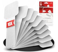 Label The Cable Support de Câble Mural pour Murs et Bureaux - Attache-Câbles Adhésifs en Scratch pour Une Organisation Parfaite des Câbles - LTC Wall Straps - Lot de 10 - Blanc - LTC 3120
