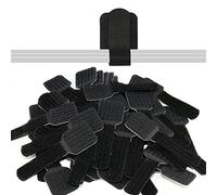 LABEL THE CABLE Support de Câble Mural pour Murs et Bureaux - Attache-Câbles Adhésifs en Scratch pour Une Organisation Parfaite des Câbles - LTC Wall Straps - Lot de 50 - Noir - Pro 3110