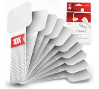 LABEL THE CABLE Supports de câble Auto-adhésifs, 90 mm, Blanc, 10 pièces | Clips de câble à scratch réutilisables, sans perçage, mural, bureau, gestion des câbles, guide-câble, rangement