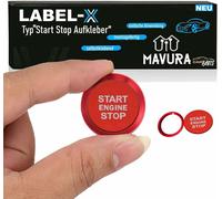 LABEL-X Bouton-poussoir Start Stop Ring en rouge Convient pour Audi A4 A5 A6 A7 Q3 Q5 etc