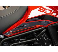 labelbike - 2 Autocollants 3D latéral Moto Réservoir Protection et Décoration en Résine compatible avec Triumph Tiger 900 GT - Couleur Noir Carbon Gris