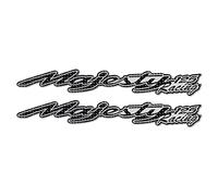 labelbike - 2 Autocollants 3D Moto Écrit Majesty 125 Racing Protections Compatible avec Yamaha