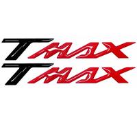 labelbike - 2 Autocollants 3D Moto Scooter Écrit TMAX en Résine Compatible avec Yamaha TMAX 500-530 - Couleur Rouge Noir