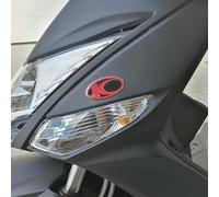 labelbike - 2 Autocollants 3D Moto Scooter Logo Emblème en Résine Compatible avec Kymco Xciting - Noir Rouge