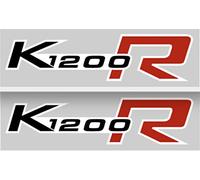 labelbike - 2 Autocollants de réservoir Moto compatibles avec BMW K1200R K1200 Couleur Noir Rouge et Dimensions 17x4 cm