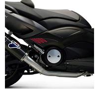 labelbike - 2 Autocollants Stickers en Gel Compatible pour Yamaha Tmax 530 Protections Passager 2012-2016 - Carbone Rouge Ergal