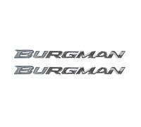 labelbike - 2 Stickers Autocollants en Résine 3D écrit Burgman 250-400-650 pour Scooter Suzuki - Couleur Chrome