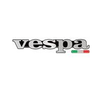 labelbike - Autocollant 3D en Résine Vespa écriture Drapeau Italien Compatible avec Piaggio - Couleur Gris Chrome