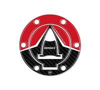 labelbike - Autocollant 3D Moto Bouchon Réservoir Protection et Décoration en Résine Compatible avec Ducati Hypermotard 950 2019-2024 Couleur Carbon Rouge