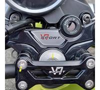 labelbike - Autocollant 3D Moto Plaque Fourche de Direction Protection e Décoration in Résine Compatible avec Moto Guzzi V7 Sport 2025 Couleur Carbon Argent