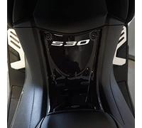 labelbike - Autocollant en Résine Gel 3D pour Repose Pied Avant Compatible avec Yamaha TMAX 530 2017-2019 - Couleur Noir Argent