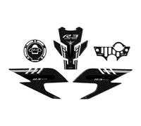 labelbike - Autocollants 3D Kit Moto Réservoir et Plaque Fourche Direction Protections et Décorations en Résine Compatible avec Yamaha YZF R3 2019-2025