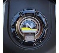 labelbike - Autocollants 3D Moto Bouchon de Réservoir et Zone Clé de Contact Protection et Décoration en Résine Compatible avec Husqvarna Norden 901 2024 - Couleur Jaune Gris Carbone Noir