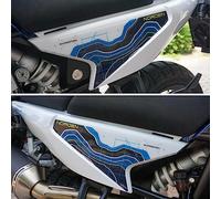 labelbike - Autocollants 3D Moto Flancs Latéraux Queue Décorations et Protections en Résine Compatible avec Husqvarna Norden 901 2023 - Couleur Bleu Carbon Blanc Jaune