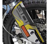 labelbike - Autocollants 3D Moto Garde-Boue Hauts Protection et Décoration en Résine Compatible avec Husqvarna Norden 901 2024 - Couleur Jaune Gris Blanc Carbon