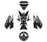 labelbike - Autocollants 3D Moto Réservoir Kit Protection et Décoration en Résine Compatible avec Kawasaki Z800 - Couleur Noir Gris Carbone