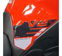 labelbike - Autocollants 3D Moto Réservoir Protection e Décoration latéral in Résine Compatible avec Ducati Multistrada V2 V2S 2025 Couleur Carbon Rouge