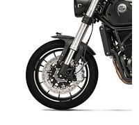 labelbike - Autocollants Rayures Moto Jantes de Roue 17 Tuning Kit Protection Compatible avec Benelli Leoncino 500 et 800 - Couleur Blanc