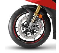 labelbike - Kit de Protection pour Jantes Moto 17 pouces compatible avec les Autocollants DUCATI MONSTER Rouge
