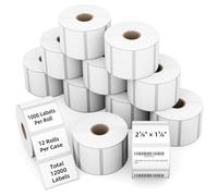 Labelchoice Rollo MUNBYN Lot de 12 rouleaux de 12 000 étiquettes thermiques directes pour Zebra ZD410 ZD411 LP2824 ZD421 ZD420 GK420D Blanc 5,7 x 3,2 cm