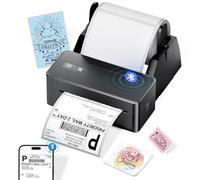 LabelCreate Imprimante d'étiquettes thermiques Bluetooth avec porte-étiquettes, imprimante d'étiquettes d'expédition 4 x 6 pour petites entreprises, compatible avec téléphone iOS Android, Pad et PC