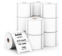 Labelebal Lot de 8 400 étiquettes thermiques directes 76 mm x 51 mm, multi-usages, compatibles avec les imprimantes d'étiquettes de bureau Zebra 2844 et Rollo