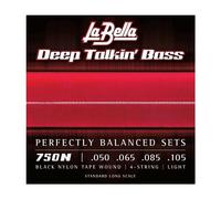 Labella 750N Jeu de Cordes en nylon pour Basse 50/105 Flat Wound Noir