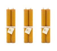 L'Abella Mel Bougie naturelle et artisanale 100 % cire d'abeille fabriquée à la main | Bougie pure texture nid d'abeille Bougie en miel sans paraffine d'Espagne - 3 paquets de 2 bougies