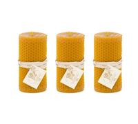 L'Abella Mel Bougie naturelle et artisanale 100 % cire d'abeille fabriquée à la main | Bougie pure texture nid d'abeille Bougie en miel sans paraffine d'Espagne - 3 paquets de 1 bougies