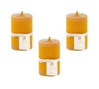 L'Abella Mel - Natural et fabriqué à la main 100% Wax fait à la main | Cougie Pure en nid d'abeille Pouchage miel sans paraffine d'Espagne - 3 bougies Pack