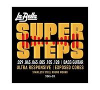 Labella SS45CB Super Steps Série Pack de 6 Jeux de Cordes pour Guitare Basse 29/128 Extra Light