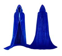 Labellevie Cape à capuchon Longue Velvet Adulte Unisexe Déguisement Costume Halloween - Bleu - Taille M