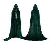 Labellevie Cape à capuchon Longue Velvet Adulte Unisexe Déguisement Costume Halloween - Vert - Taille L