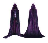Labellevie Cape à capuchon Longue Velvet Adulte Unisexe Déguisement Costume Halloween - Violet - Taille M