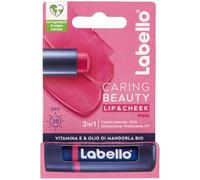 Labello Caring Beauty Lip & Cheek Pink 4,8 g Lippen- und Wangen-Lippenpflege mit einer pinken Note, getönter Lippenbalsam und Blush Stick 2 in 1, feuchtigkeitssbreitssender Lip Balm mit LSF 30 Schutz