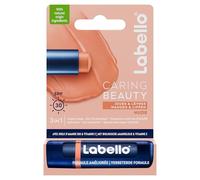 LABELLO Caring Beauty Nude FPS 30 (1 x 5,5 ml), Stick à lèvres au beurre de karité et huile d’amande, Baume à lèvres à la couleur neutre pour 24 H d’hydratation
