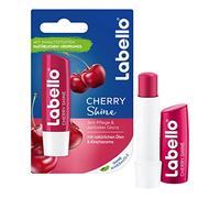 Labello Cherry Shine Baume à lèvres avec éclat rouge tendre et pigments scintillants et arôme cerise 4,8 g