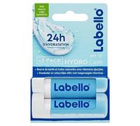 LABELLO Duo Hydro-Care (2 x 5,5 ml), Baume à lèvres FPS 15 hydratation longue durée pendant 24H, Soin des lèvres enrichi en huiles naturelles et au beurre de karité
