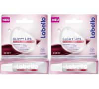Labello Glowy Lips Berry - Soin des lèvres teinté SPF 30 avec une touche de couleur à l'acide hyaluronique et à la vitamine E pour des lèvres hydratées et brillantes 10 ml (Lot de 2)