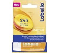 Labello Mango Shine Baume à lèvres parfumé aux huiles naturelles et à l'arôme de mangue, baume à lèvres nourrissant pour une brillance délicate sur les lèvres (4,8 g)